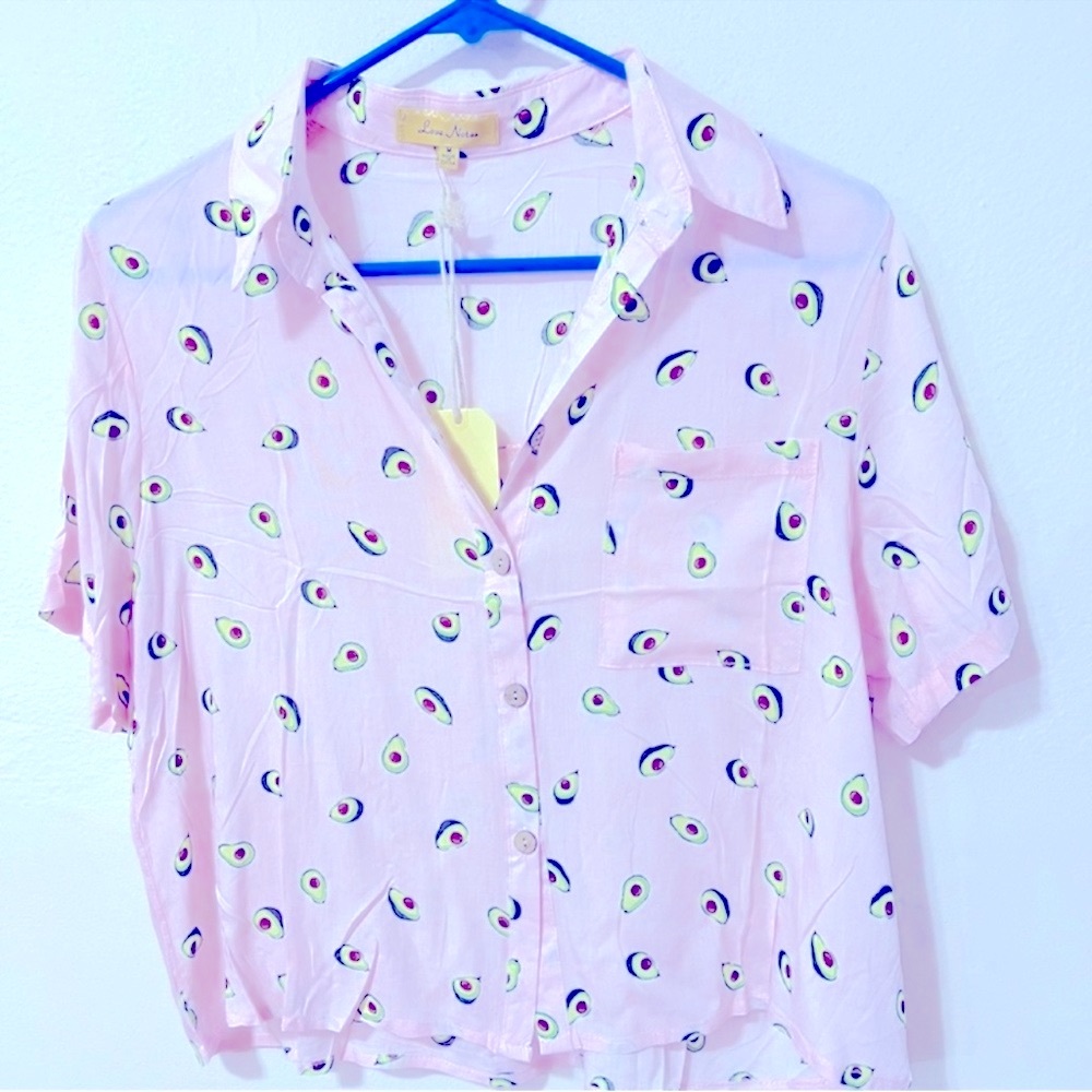 💕NWT💕 Love Notes Avocado Cropped Tee Sz M